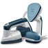KENWOOD 2-in-1 Garment Steamer + Steam Iron 1000W with Rotary Plate, Ceramic Soleplate, LED Light GSP40.000WB White/Blue