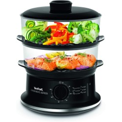 TEFAL Convenient 6 Litre Steam Cooker with timer, 900 Watts, Black, Plastic, VC140165